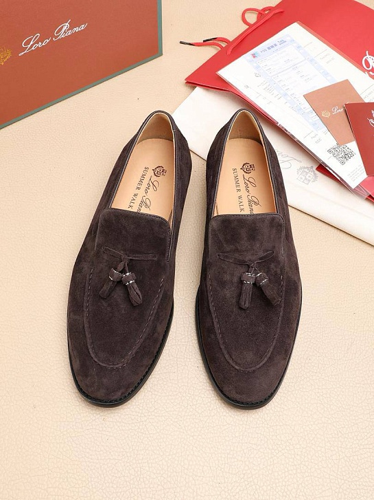Замшевые лоферы Loro Piana tassel - Brown
