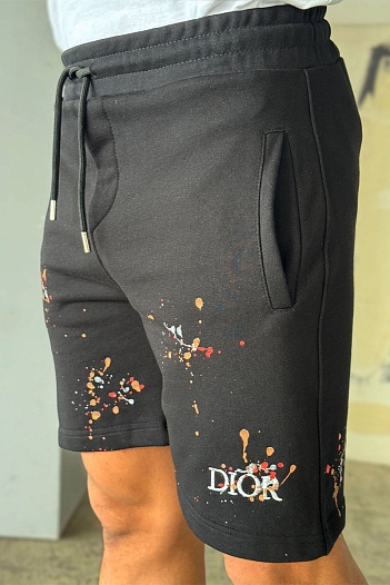 Чёрные шорты Dior Paint Splatter   
