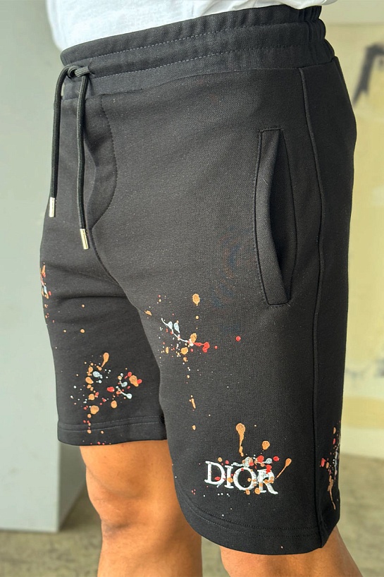 Чёрные шорты Dior Paint Splatter