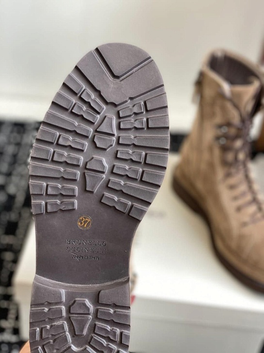 Женские замшевые ботинки Brunello Cucinelli Premium - Brown
