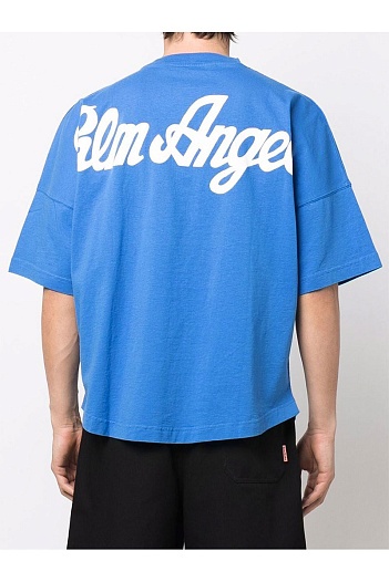 Синяя оверсайз футболка Palm Angels   
