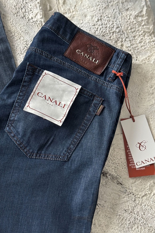 Мужские тёмно-синие джинсы Canali Premium