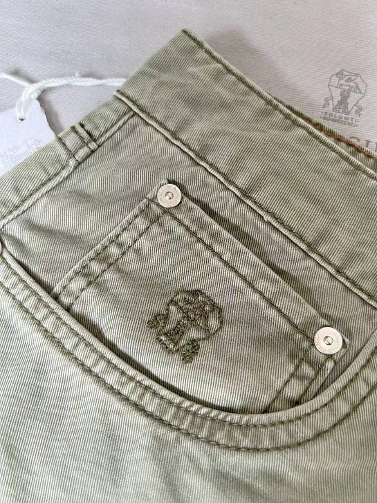 Мужские джинсы Brunello Cucinelli Premium Leisure Fit - Green
