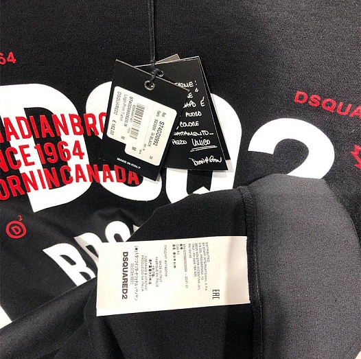 Мужская чёрная футболка Dsquared2 Brothers   