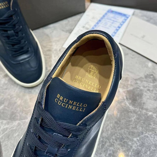 Мужские кожаные кроссовки Brunello Cucinelli