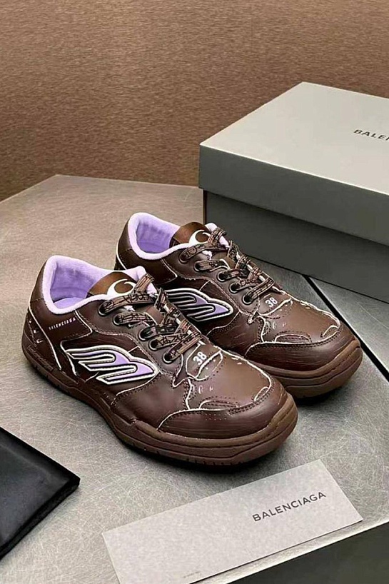 Женские кожаные кроссовки Balenciaga Hamptons Worn-Out premium