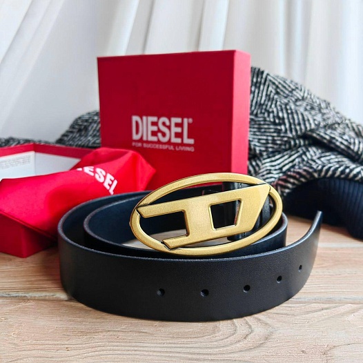 Кожаный ремень Diesel D-buckle (ширина 4 см, длина 95 / 100 см)   