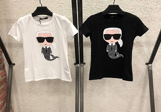 Женская чёрная футболка Karl Lagerfeld "Pisces"