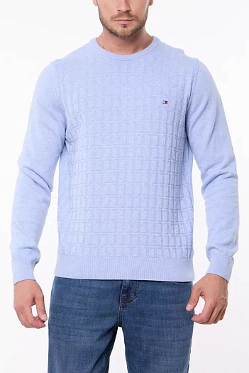 Мужской джемпер Tommy Hilfiger logo-embroidered - Blue   