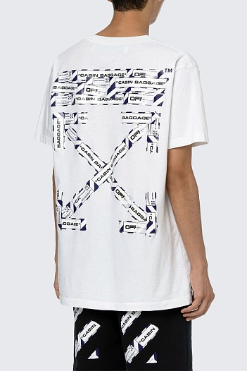 Белая оверсайз футболка Off-White "Cabin Baggage"   
