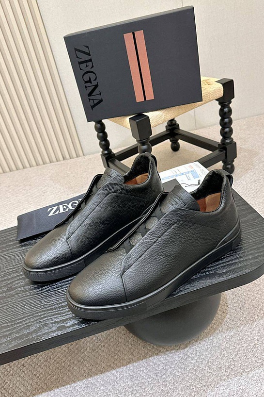 Мужские кроссовки Ermenegildo Zegna Triple Stitch - Black