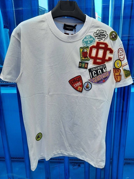 Белая оверсайз футболка Dsquared2 embroidered logo patch