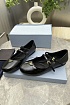 Женские кожаные балетки Prada Naplak чёрного цвета