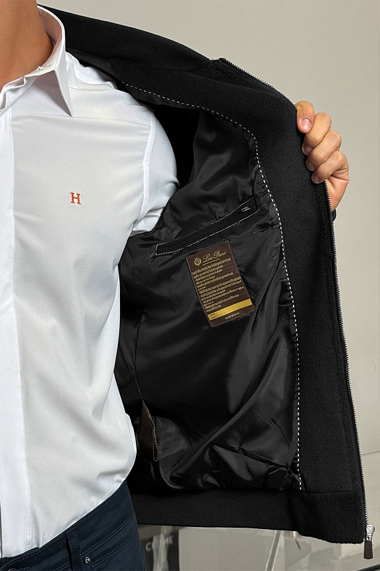 Мужской бомбер Loro Piana чёрного цвета