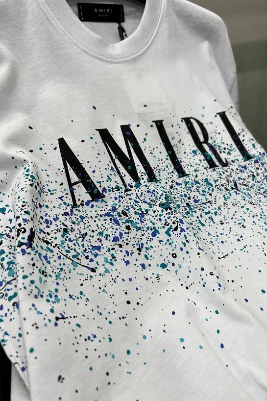 Оверсайз футболка Amiri "Paint Splatter" - White