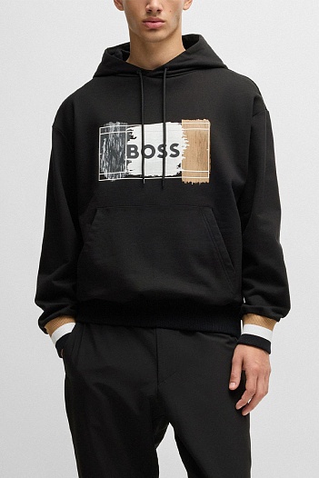 Мужское чёрное худи Hugo Boss Sullivan Open   