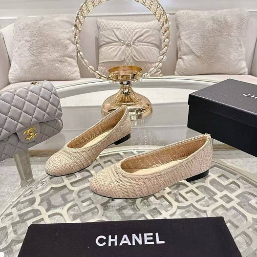 Женские балетки Chanel Premium - Beige   