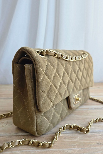 Замшевая сумка Chanel Classic Double Flap 25x14 см   