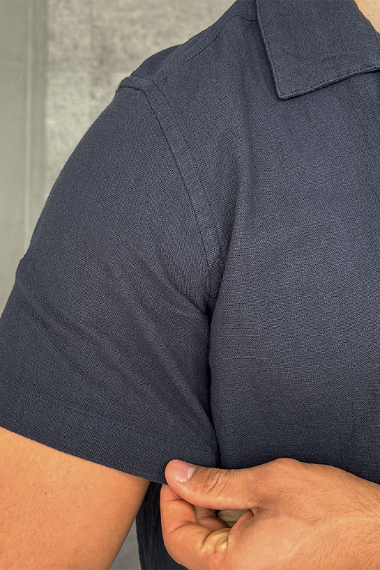 Мужская рубашка Loro Piana тёмно-синего цвета