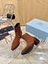Женские замшевые сапоги Prada premium - Brown