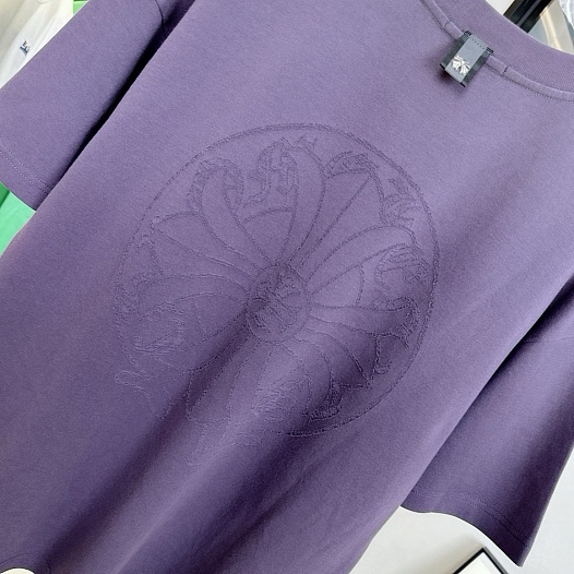 Фиолетовая оверсайз футболка Chrome Hearts Premium   