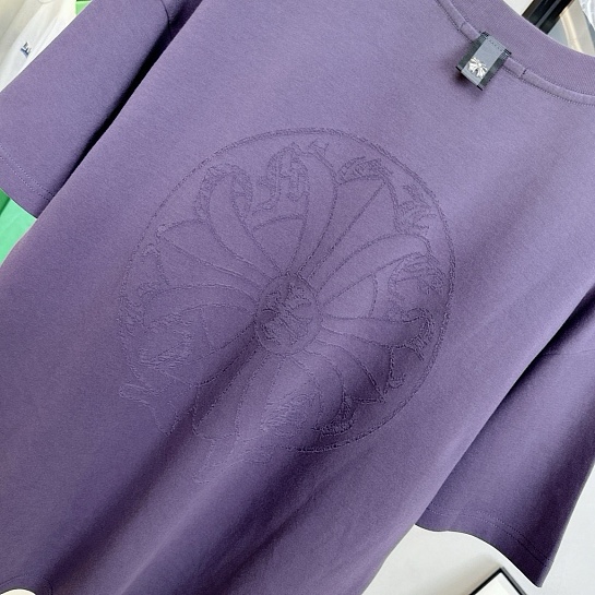 Фиолетовая оверсайз футболка Chrome Hearts Premium