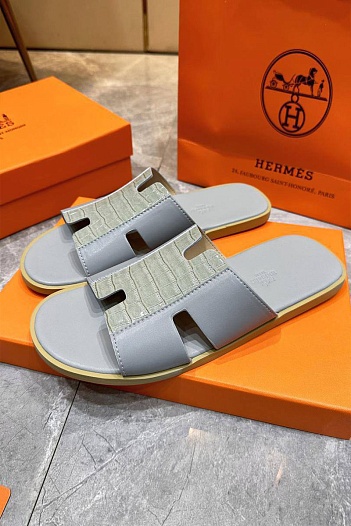 Мужские шлёпанцы Hermes Izmir - Grey   