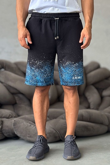 Мужские чёрные шорты Amiri paint splatter   
