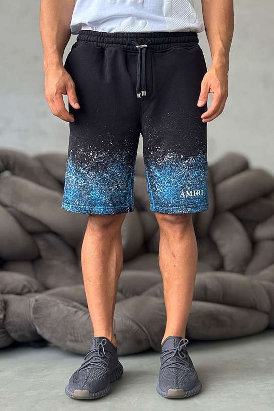 Мужские чёрные шорты Amiri paint splatter