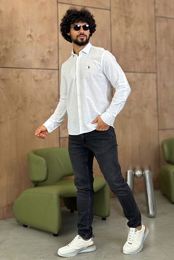 Мужская рубашка Роlо Ralрh Lаurеn белого цвета   