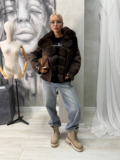 Женская парка с натуральным мехом Max Mara premium   
