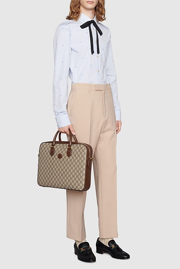 Бежевая сумка Gucci 40x30 см   