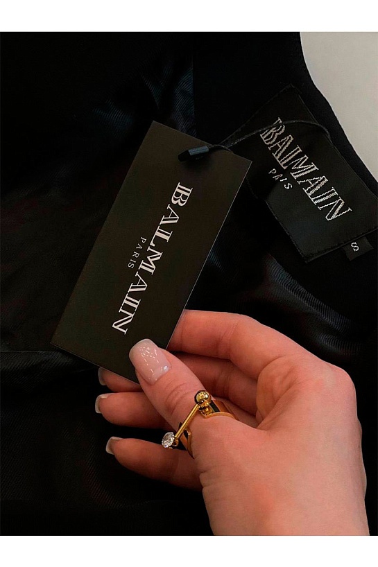 Женское черное платье-пиджак Balmain