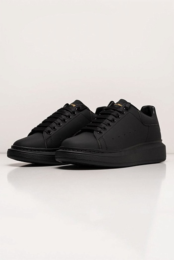 Кожаные кроссовки Alexander McQueen чёрного цвета   