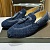 Мужские замшевые лоферы Bottega Veneta Intrecciato - Navy