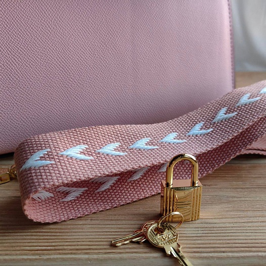 Женская кожаная сумка Hermes Kelley 25x20 см - Pink   