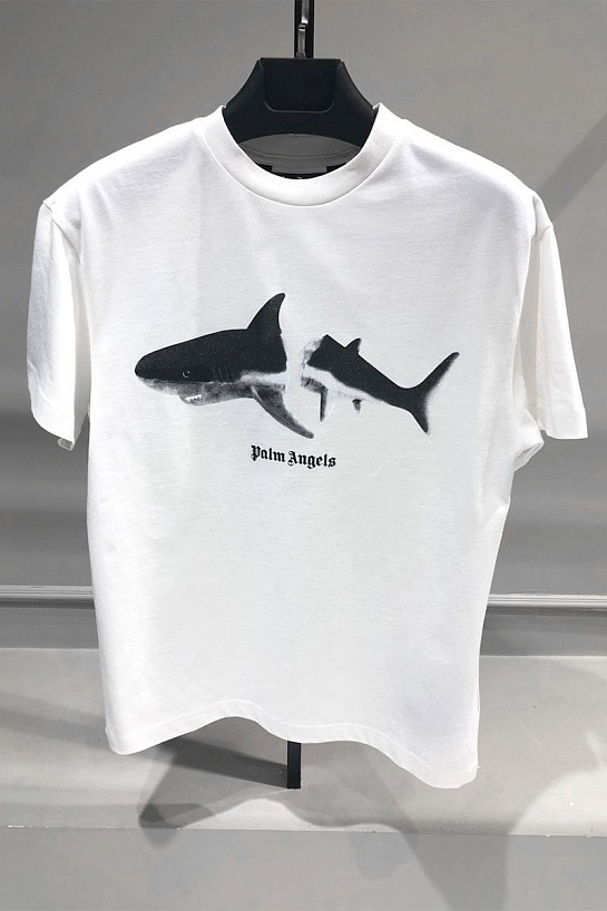 Белая оверсайз футболка Palm Angels Shark