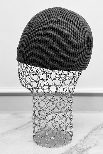 Мужская шапка серого цвета Karl Lagerfeld logo-patch   