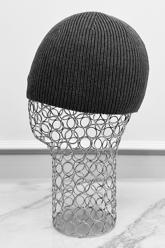 Мужская шапка серого цвета Karl Lagerfeld logo-patch