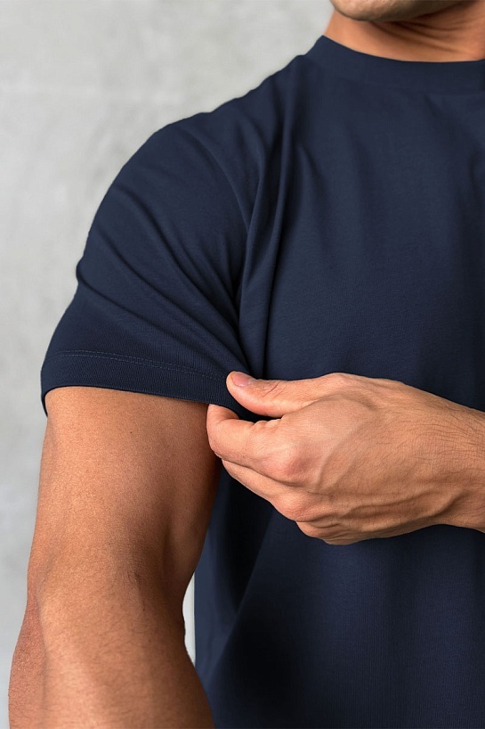 Мужская футболка Prada logo-plaque - Navy