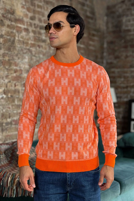 Мужская кофта Hermes оранжевого цвета