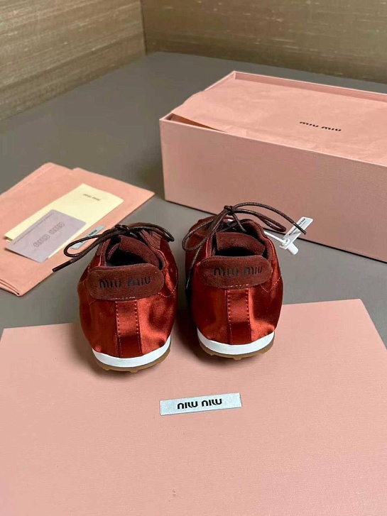 Женские кроссовки MIU MIU Plume Satin premium