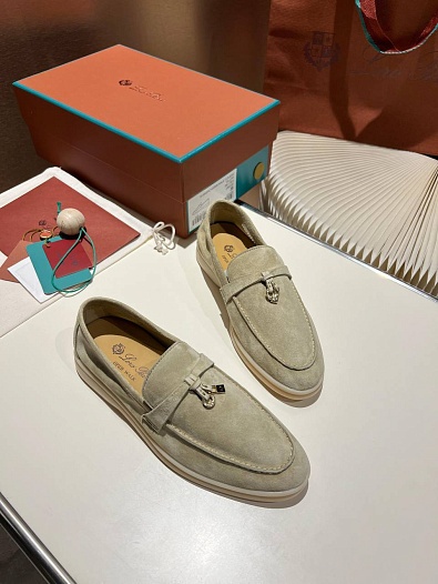 Женские замшевые лоферы Loro Piana Summer Charms Walk premium   