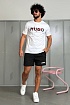 Мужские чёрные шорты Hugo Boss logo-print