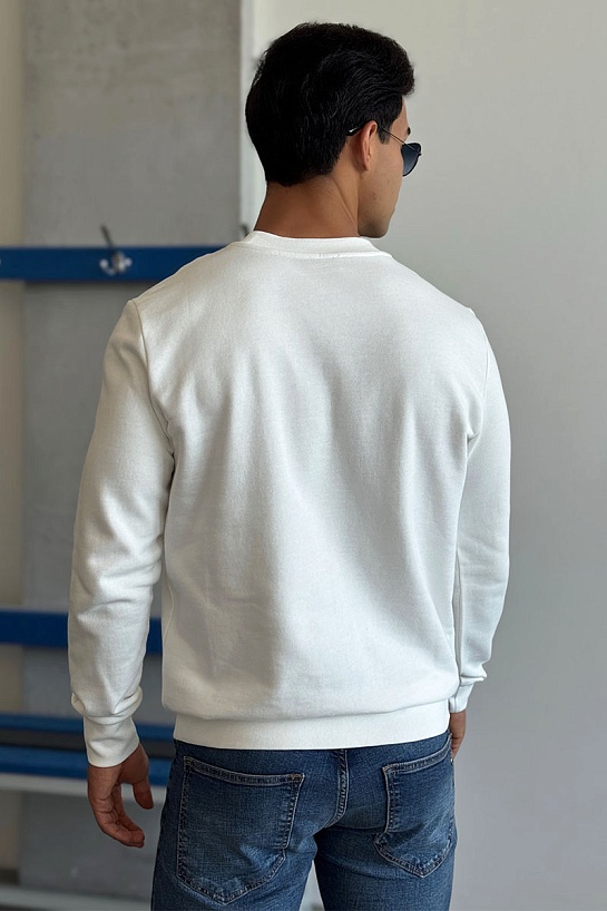 Свитшот белого цвета Moncler logo-patch