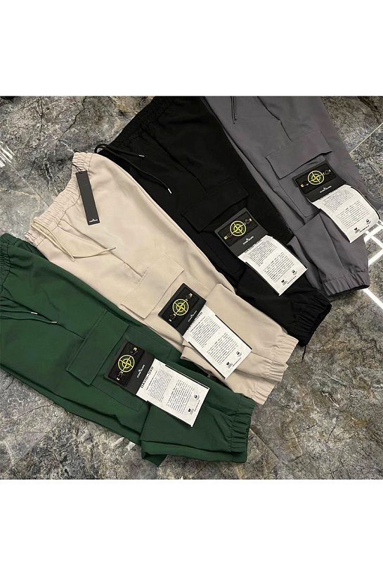 Мужские зелёные джоггеры Stone Island compass-patch