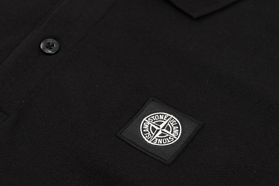 Поло с длинным рукавом Stone Island logo-patch - Indigo