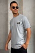Мужская серо-синяя футболка Moschino logo-patch