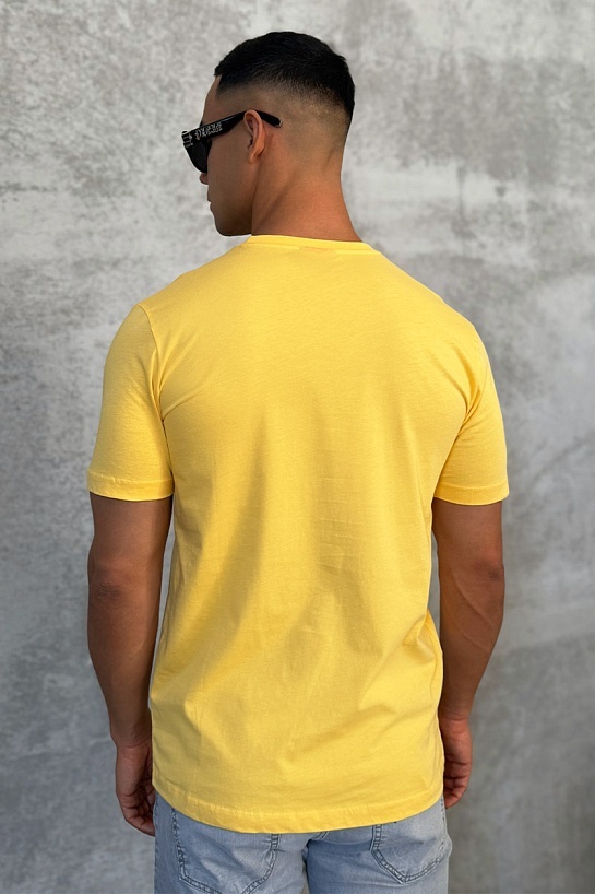 Мужская жёлтая футболка Hugo Boss logo print