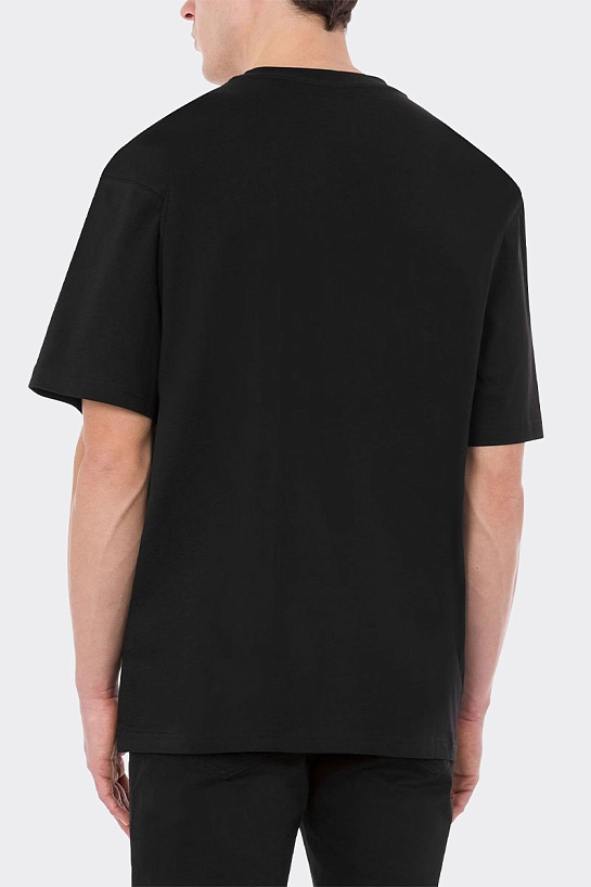 Мужская чёрная футболка Moschino embroidered-logo